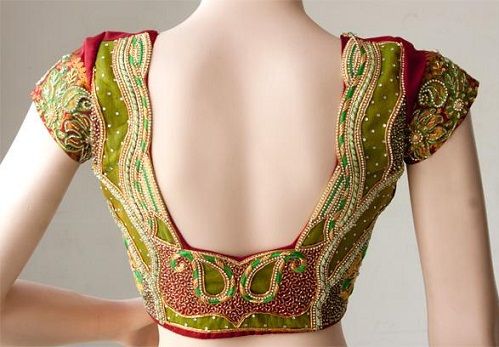 Bluză back neck designs for pattu sarees2