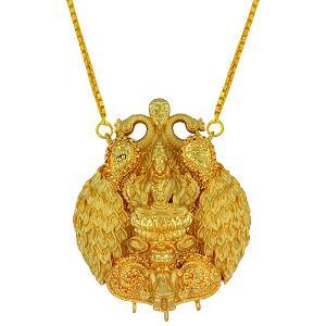 Gold Chain Necklace with Lakshmi Pendant
