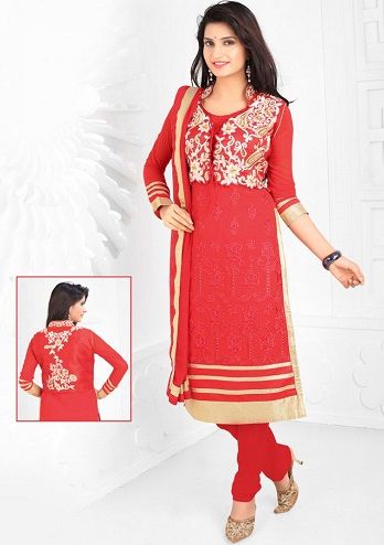 Red Georgette Salwar Suit
