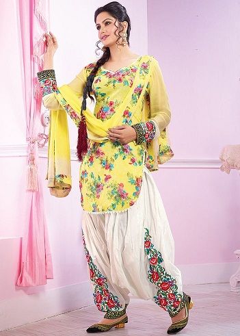Embroidered Punjabi Salwar Suit