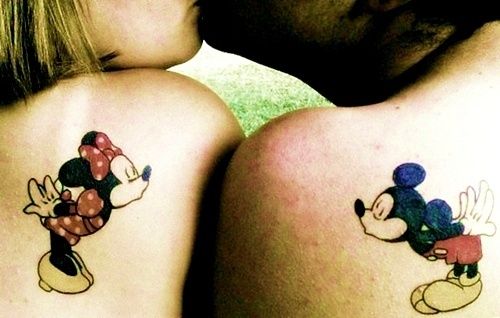 A cute Mickey Miney couple tattoo