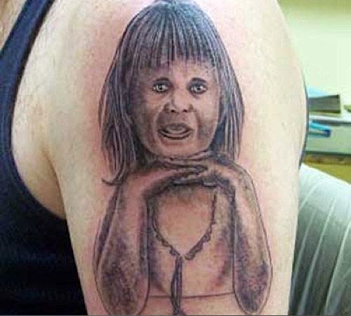 Wrong Baby Portrait Funny Tattoo
