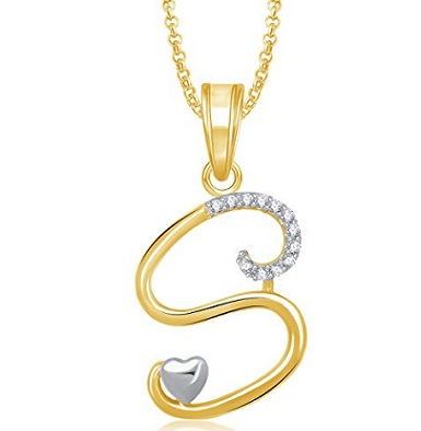 S Name Locket With Gold Chain