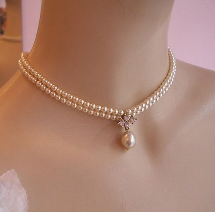 Vintage Style Wedding Pearl Choker Necklace