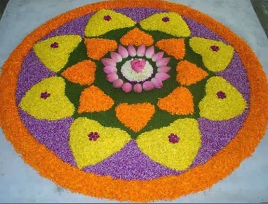 Rangoli Designs with Flowers 4