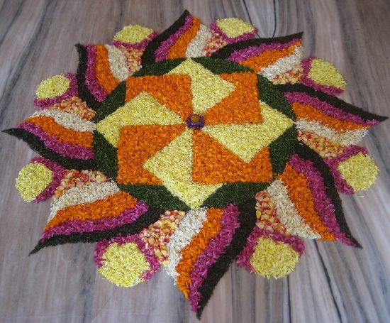Rangoli Designs with Flowers 9