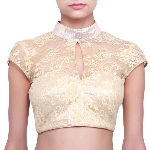 Lace Blouse with Collar Neck