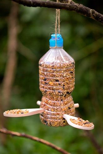 Simple Plastic Bottle Bird Feeder