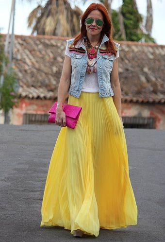  Shinning Yellow - Best Maxi Skirts For Girls And Women
