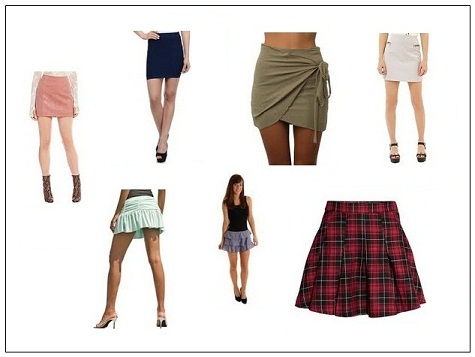 merginos in short skirts