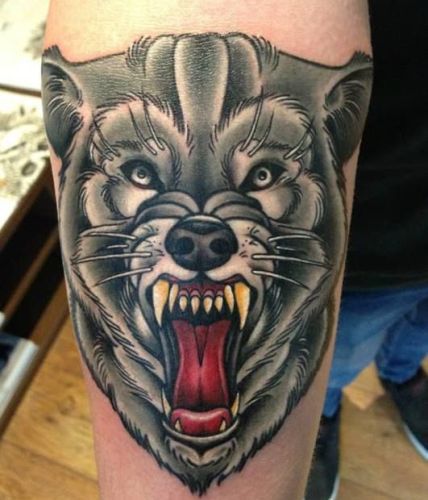 Growling wolf Tattoo