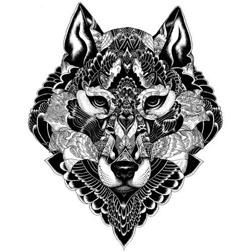 In design wolf Tattoo