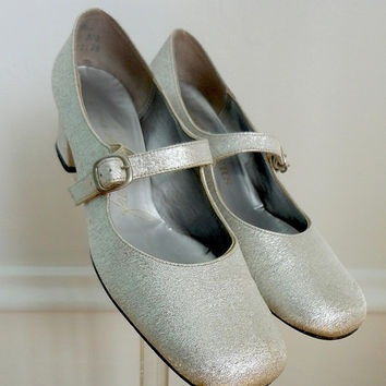 Silver French heels