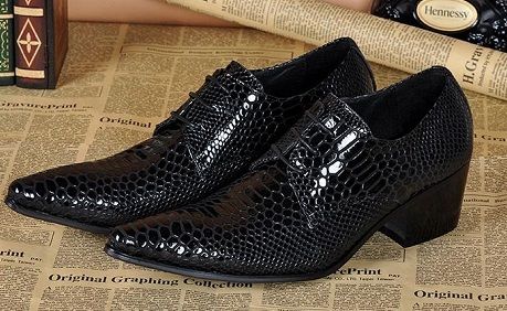 Luxury high heel snake skin shoes