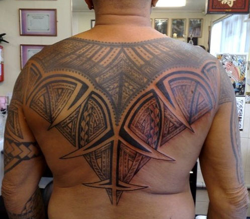 Samoan back tattoos
