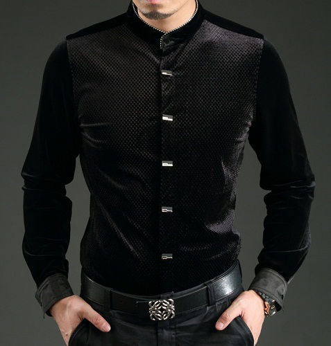 Juoda Dotted Silk Black Shirt