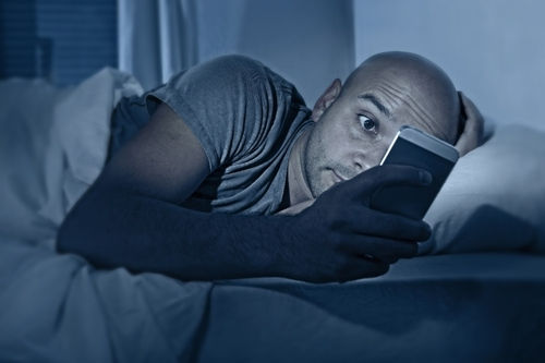 Men View Mobile in Night