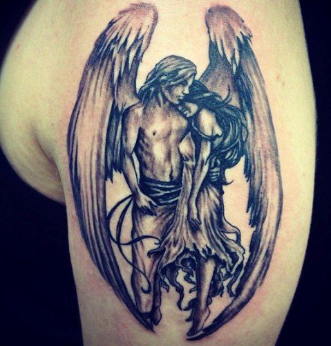 În love angel tattoo