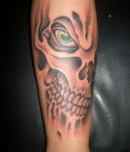 Evil skull tattoo