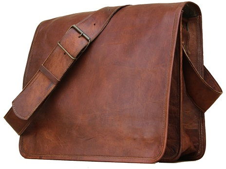 Leather Messenger Bag that has laptop -3