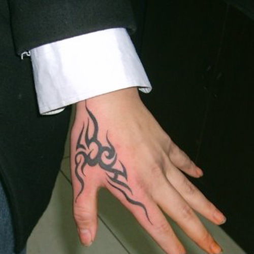 A tribal hand design