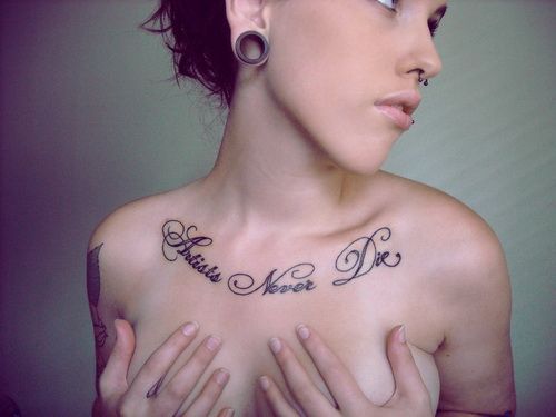 artistic name tattoo for the chest