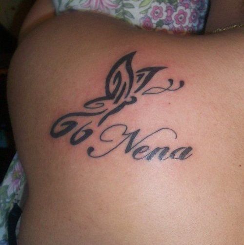best name tattoo for the back