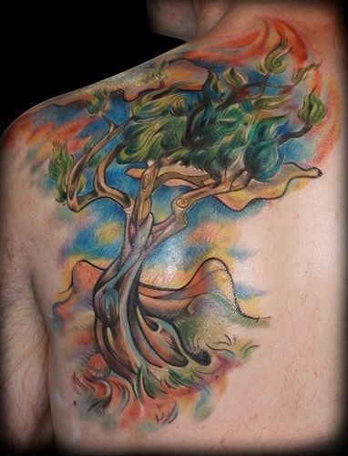 Sodobna Abstract Tree Tattoo