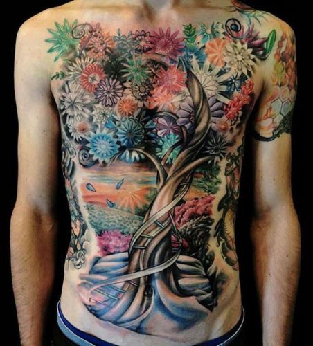 Drevo Tattoo With Flowers