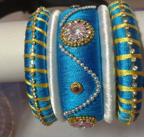 Heavy work designer silk thread bangles