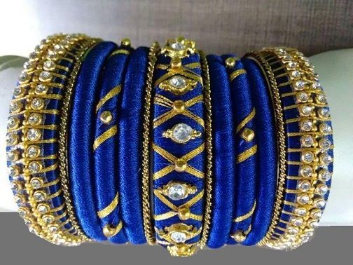 Multi colored thread bangles