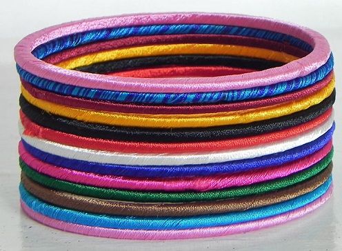 Thin silk thread bangles