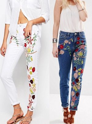 Embroidered Womens Jeans