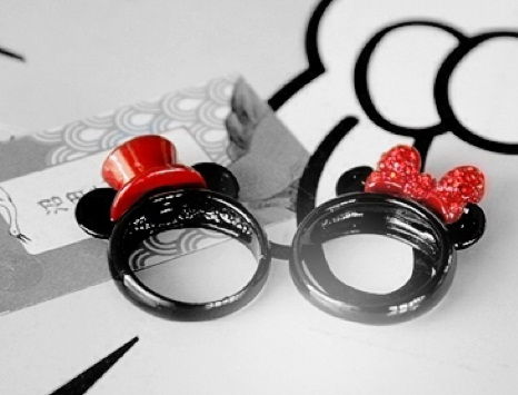 Lepo Mickey and Minnie couple rings