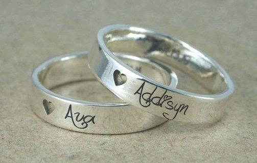 Personalized names couple ring set