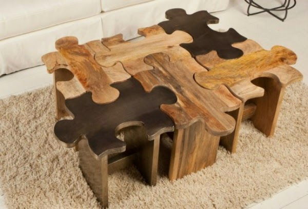 Kreatív furniture ideas Wooden Puzzle Table