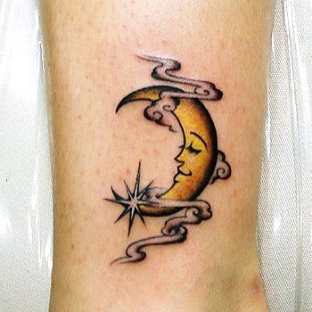 Leg Moon Tattoo