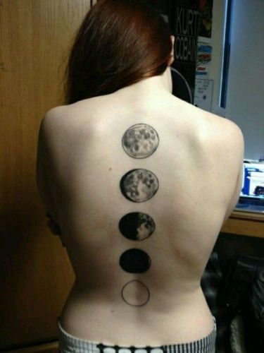 Poln back moon tattoos