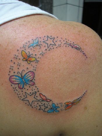Metulj Moon Tattoo