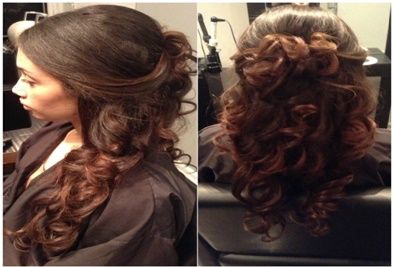 Half Updo with Long Twists 