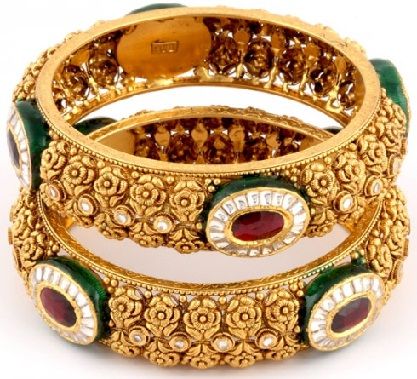 red-green-enameled-daily-wear-gold-bangles6