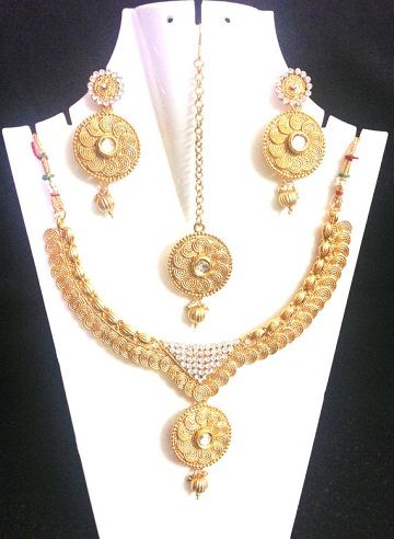 Traditional coin design necklace set -9