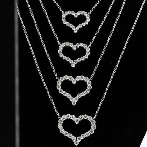 Open Heart diamond Necklaces set -10