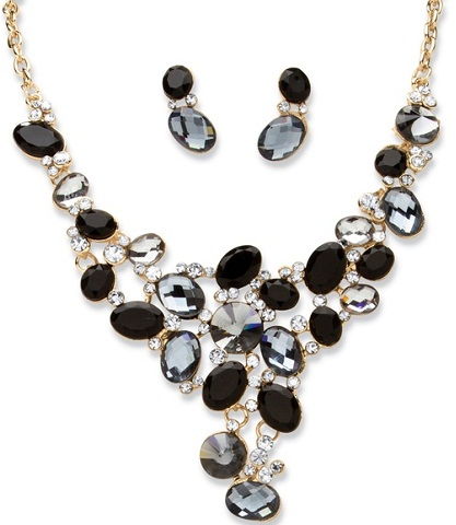 Galben Gold black and Grey color set necklace -15