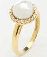 Moterys Gold Ring With Pearl Design