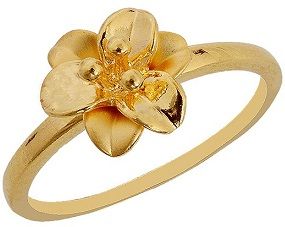 Paprasta Gold Ring Floral Accent Gold Ring