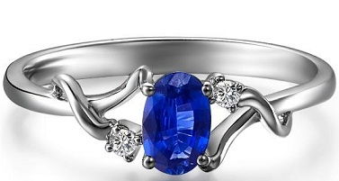 Auksas Ring New Design Sapphire in White