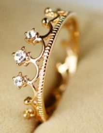 Designer Crown Gold Ring Design for Bridal