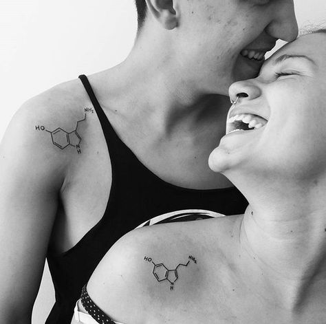 25 Stylish & Cute Matching Tattoos for Couples - Matching Chemistry tattoo