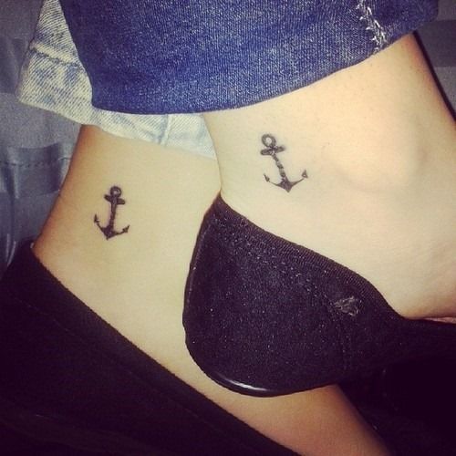 25 Stylish & Cute Matching Tattoos for Couples - Matching Anchor tattoo design